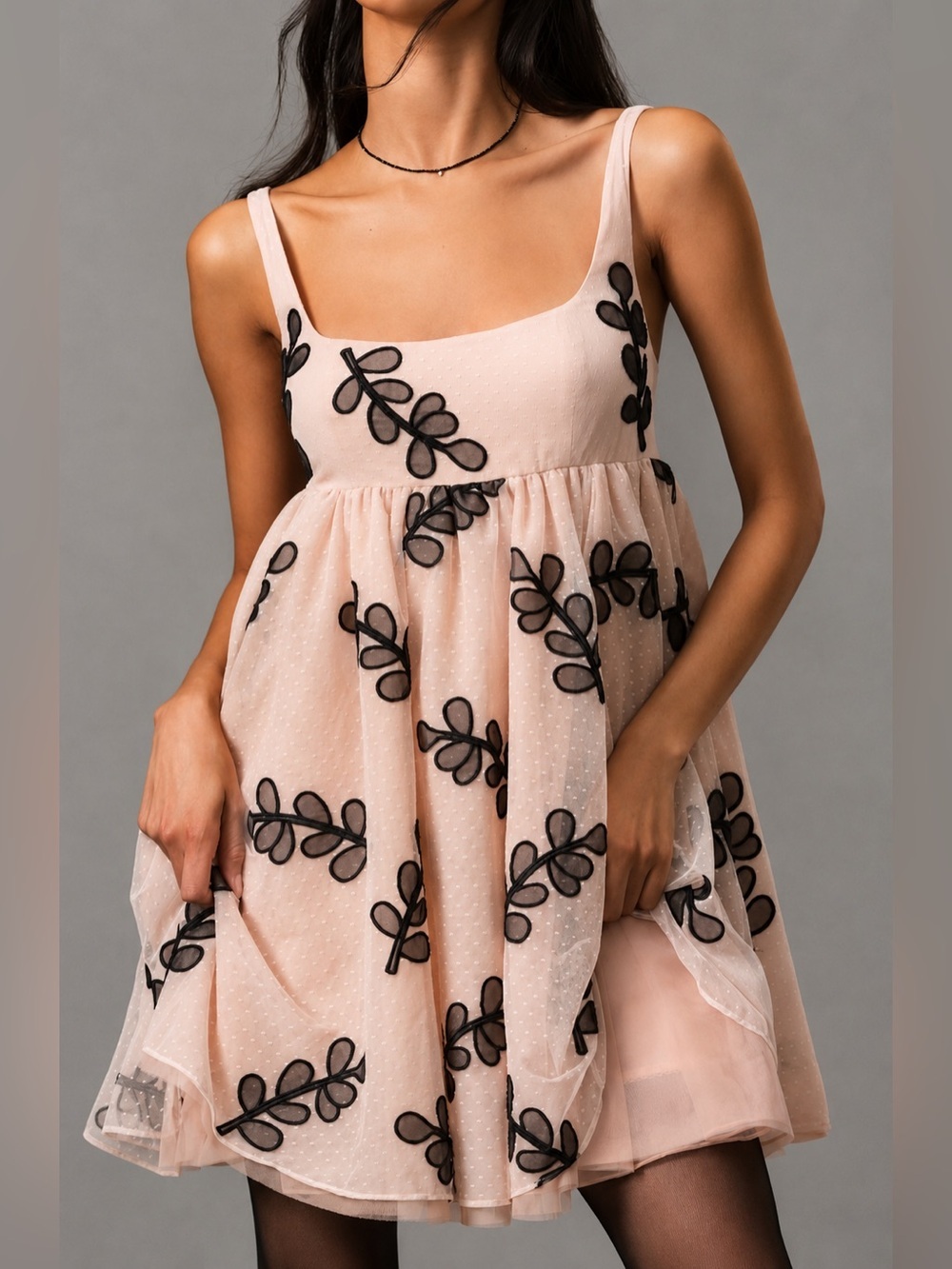 By Anthropology tulle babydoll mini dress, XS